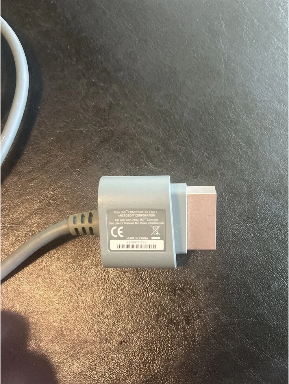 Genuine OEM Microsoft XBOX 360 Composite GREY AV Cable X810972-001 Tested